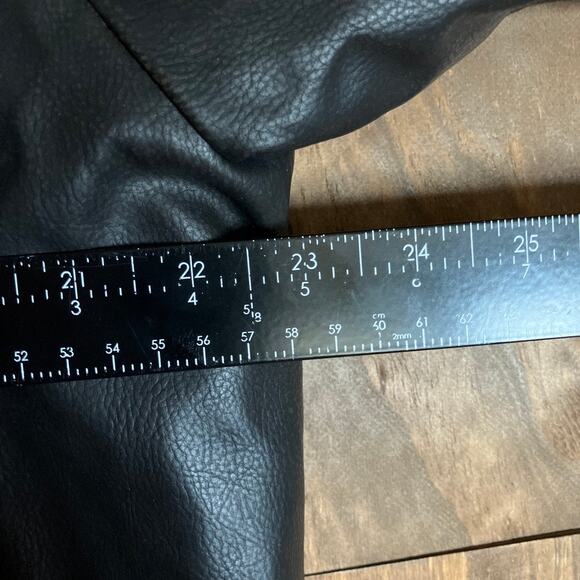 Whispering Smith Mens Jacket Black Stripes Full Zip Faux Leather Motorcycle XL - Picture 8 of 11